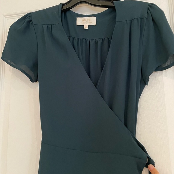 WAYF Forest Green Wrap Dress - Picture 3 of 4